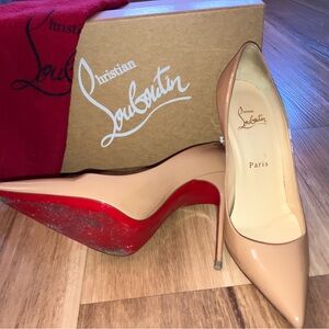 Christian Louboutin Beige Heels with Signature Red Soles